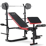 Recensione ISE Panca Multifunzione Palestra Casa, Panca Pesi Regolabile con Supporto Bilanciere Schienale Reclinabile Fitness per Allenamento a Casa